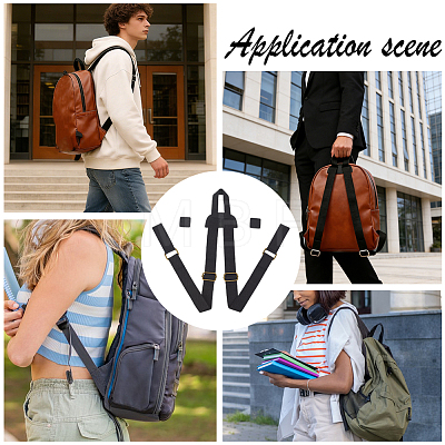 1 Set Nylon & PU Leather Adjustable Webbing Bag Straps DIY-CL0001-88A-1