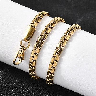 201 Stainless Steel Box Chain Necklaces for Men STAS-V011-01A-G-1-1