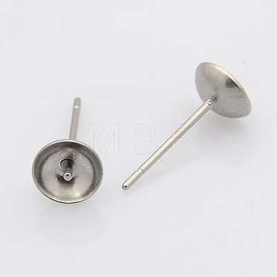 304 Stainless Steel Stud Earring Findings STAS-N019-15-6mm-1