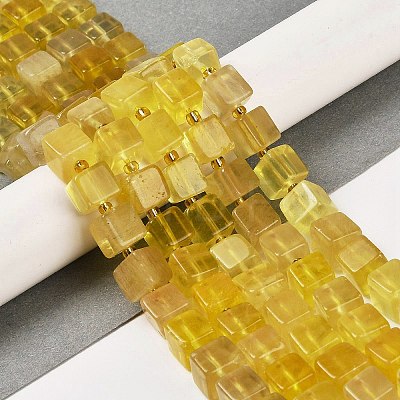 Natural Yellow Fluorite Beads Strands G-G053-B07-01-1