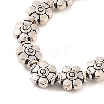 Tibetan Style Flower Alloy Bead Strands TIBEB-O007-04-NR-1