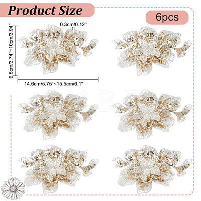 3D Flower Shape Milk Silk Fabrics Embroidery Applqiues PATC-WH0012-27-1