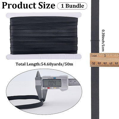 50M Soft Flat Imitation Leather Cord LC-CL0001-10B-1
