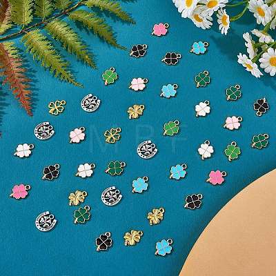 100Pcs 10 Style Alloy Pendants FIND-SZ0002-57-1