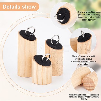 3 Sizes Wood Jewelry Ring Display Riser Stands RDIS-WH0011-13A-1