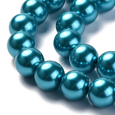 Eco-Friendly Dyed Glass Pearl Round Beads Strands HY-A002-12mm-RB073N-1