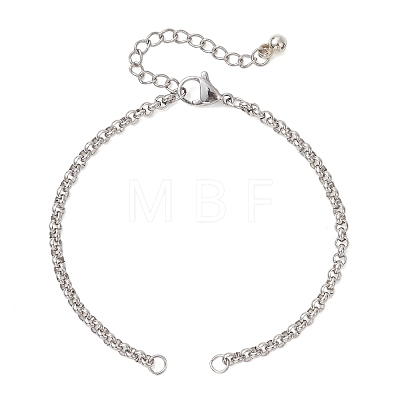 304 Stainless Steel Rolo Chain Bracelet Making AJEW-JB01506-1