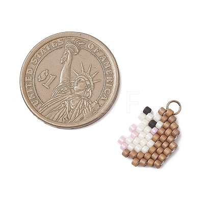 Beaded Hedgehog Charms PALLOY-MZ01094-01-1