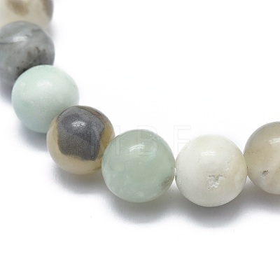 Natural Amazonite Bead Stretch Bracelets BJEW-K212-A-007-1