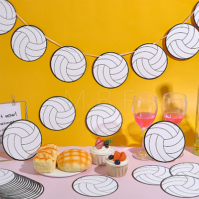 Paper Volleyball Hanging Banner AJEW-WH0752-464-1