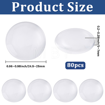80Pcs Transparent Glass Cabochons GGLA-BBC0001-05-1