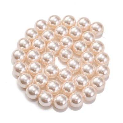 Baking Painted Pearlized Glass Pearl Round Bead Strands PEAR-H019-02D-02-1