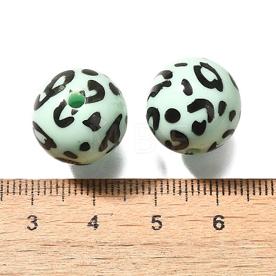 Printed Opaque Acrylic Beads OACR-S043-07B-1