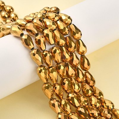 Electroplate Glass Beads Strands X-EGLA-D017-15x10mm-3-1