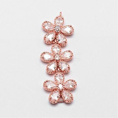 Brass Micro Pave Cubic Zirconia Links ZIRC-A003-02-1