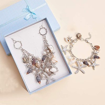 Trendy Starfish and Conch Jewelry Sets SJEW-PH0001-02-1