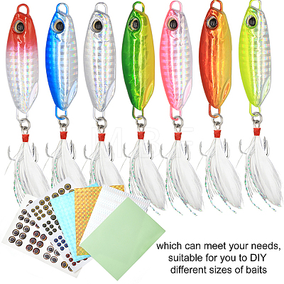 Fingerinspire 20 Sheets 12 Styles PVC Plastic Fishing Lures Sticker DIY-FG0003-01-1