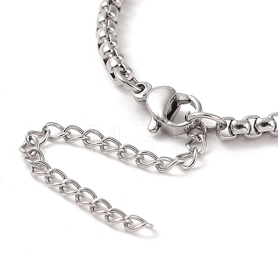 304 Stainless Steel Sailor's Knot Charm Bracelet with Box Chains BJEW-P282-01P-1