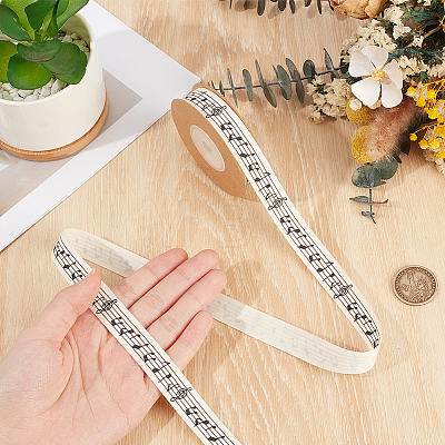 10M Printed Polycotton Ribbons SRIB-CY0001-48-1