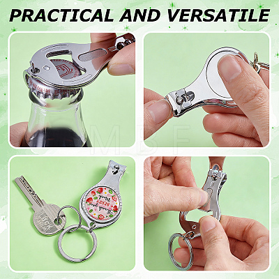 60Pcs Carbon Steel & Resin Nail Clipper Keychain MRMJ-WA0001-10B-1