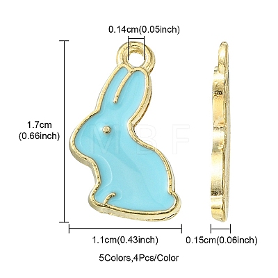 20Pcs 5 Colors Alloy Enamel Pendants ENAM-YW0003-01-1