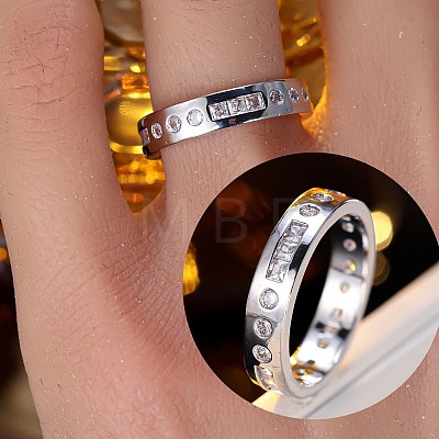 Brass Pave Clear Cubic Zirconia Finger Rings for Women WG988A2-02-1
