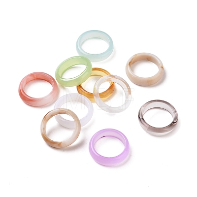 Resin Finger Rings RESI-WH0024-76-1