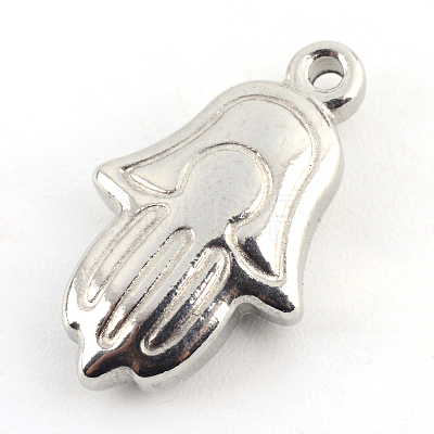 Hamsa Hand/Hand of Fatima/Hand of Miriam 201 Stainless Steel Pendants STAS-Q192-62-1