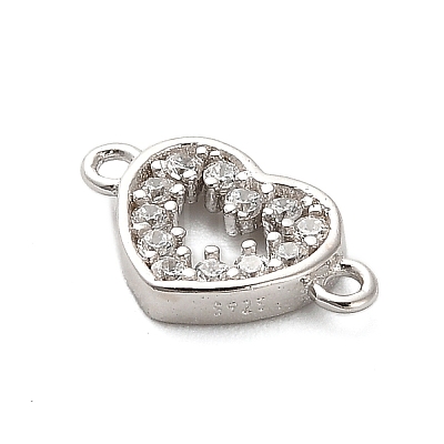 925 Sterling Silver Micro Pave Cubic Zirconia Connector Charms STER-U009-03P-02-1