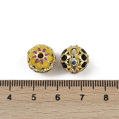 Brass Enamel Beads KK-L236-01B-G-1