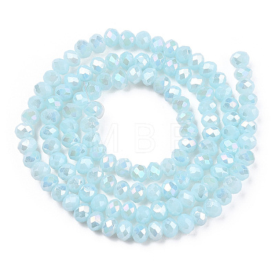 Electroplate Glass Beads Strands EGLA-A034-P4mm-B24-1