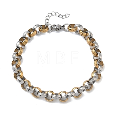 Two-tone 304 Stainless Steel Rolo Chain Bracelets for Women BJEW-A160-05GP-1