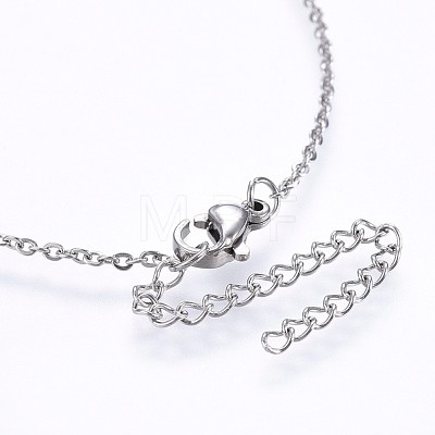 304 Stainless Steel Initial Pendant Necklaces NJEW-H486-30P-D-1