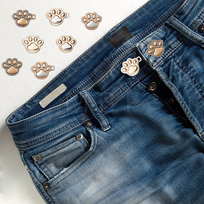 GOMAKERER 16Pcs 4 Colors Cat's Paw Print Alloy Button Pins for Jeans BUTT-GO0002-06-1