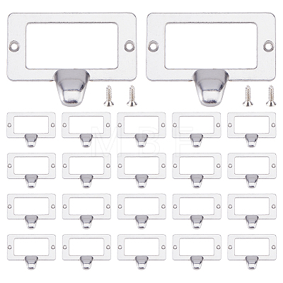 25Pcs Rectangle Zinc Alloy Label Frame Card Holder AJEW-FH0008-75B-1