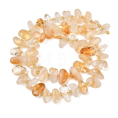 Natural Citrine(Heated) Beads Strands G-K393-B03-1