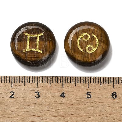 12 Constellation Natural Tiger Eye Cabochons Set G-Q190-03H-1