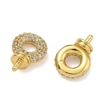 Brass Micro Pave Cubic Zirconia Peg Bails KK-D229-15G-1