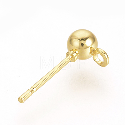 Iron Ball Stud Earring Findings X-KK-R071-09G-1