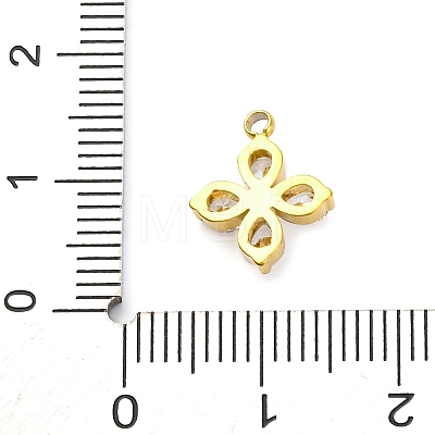 304 Stainless Steel Micro Pave Cubic Zirconia Pendants X-STAS-U042-06G-05-1
