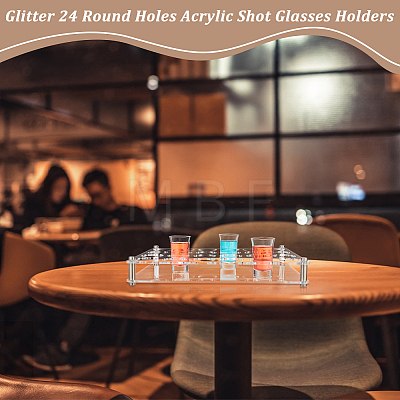 Glitter 24 Round Holes Acrylic Shot Glasses Holders AJEW-WH0471-08B-1