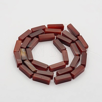 Cuboid Natural Carnelian Beads Strands G-N0153-20-1