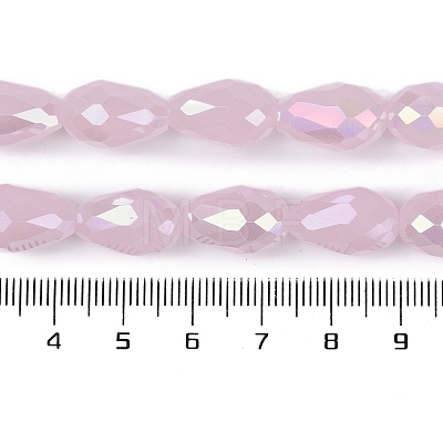 Opaque Solid Color Electroplate Glass Beads Strands EGLA-N013-J6mm-B01-1