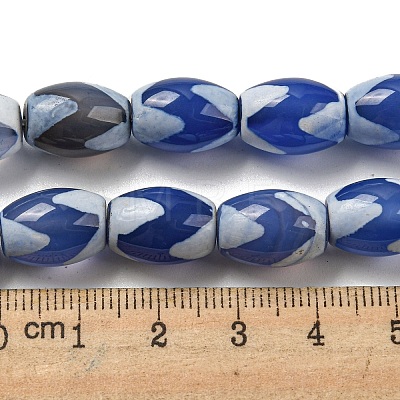 Blue Tibetan Style dZi Beads Strands TDZI-NH0001-C09-01-1
