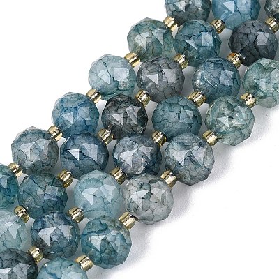 Ombre Effect Dyed Transparent Crackle Glass Beads Strands GLAA-Q111-10MM-01-1