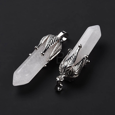 Natural Quartz Crystal Big Pointed Pendants G-E059-03AS-09-1