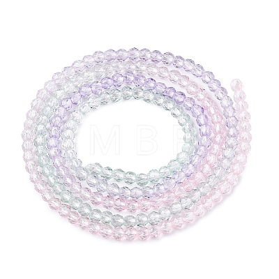 Transparent Gradient Color Glass Beads Strands GLAA-G101-2mm-18-1
