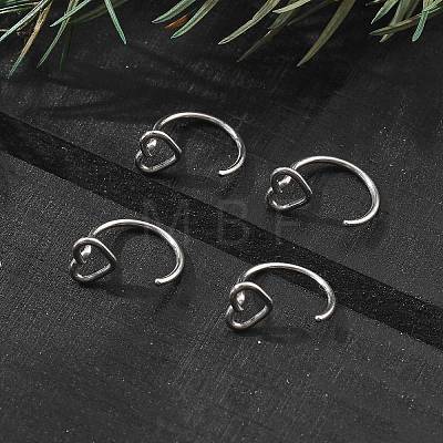 304 Stainless Steel Heart Hoop Nose Rings AJEW-A062-06P-1