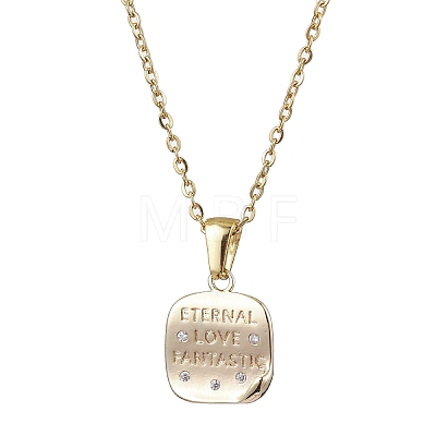 Brass Micro Pave Cubic Zirconia Pendant Necklaces NJEW-JN04690-02-1