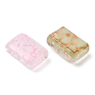 2-Hole Baking Paint Transparent Glass Beads GL-CBA5BF9-01-1